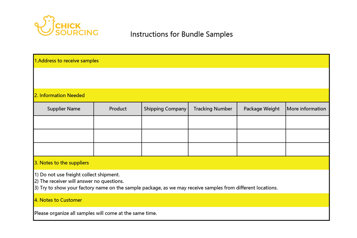 a form that is used to collect information from different factories in China